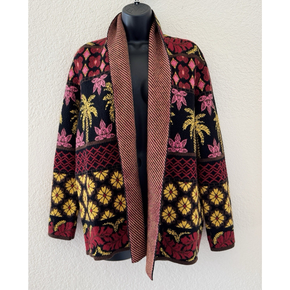 Johnny Was Parker Cashmere Blend Cardigan Floral Knit Boho Art Pockets. S - Picture 4 of 10